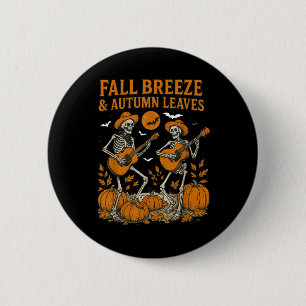 Fall Breeze And Autumn Leaves Skeleton Playing Gui Button