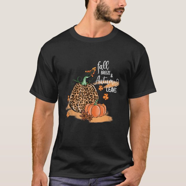 Fall Breeze And Autumun Leaves T-Shirt (Front)