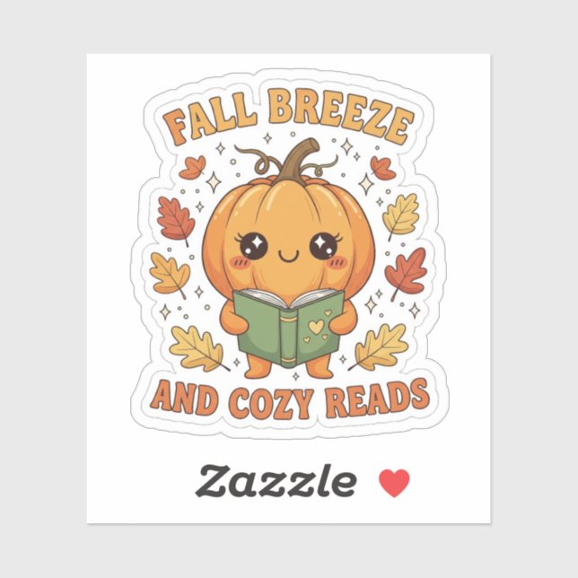 Fall Breeze and Cozy Reads Sticker – Cute Pumpkin  (Sheet)