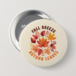 Fall Breeze, Autumn Leaves Button