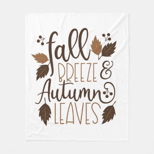 Fall Breeze Autumn Leaves Fleece Blanket