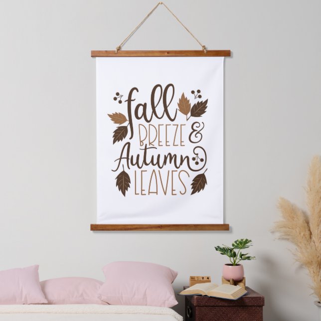 Fall Breeze Autumn Leaves Hanging Tapestry (Bedroom)