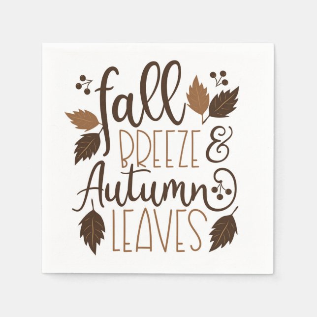 Fall Breeze Autumn Leaves Napkins (Front)