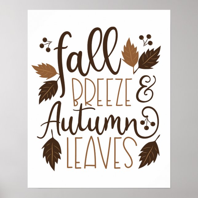 Fall Breeze Autumn Leaves Poster (Front)