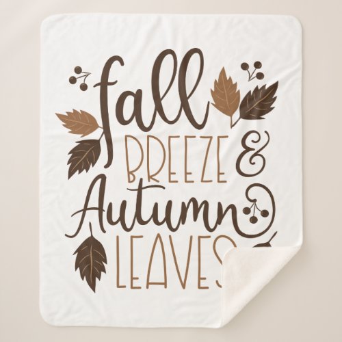 Fall Breeze Autumn Leaves Sherpa Blanket