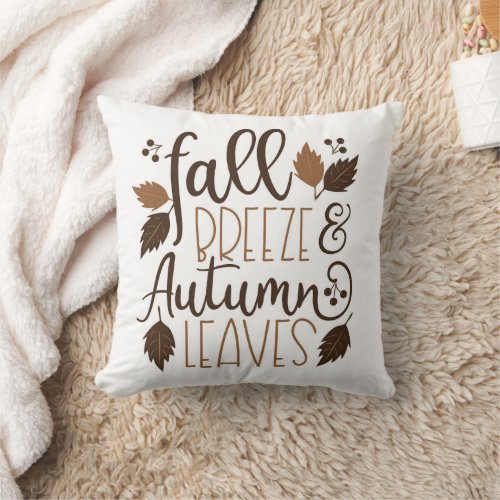 Fall Breeze Autumn Leaves Throw Pillow