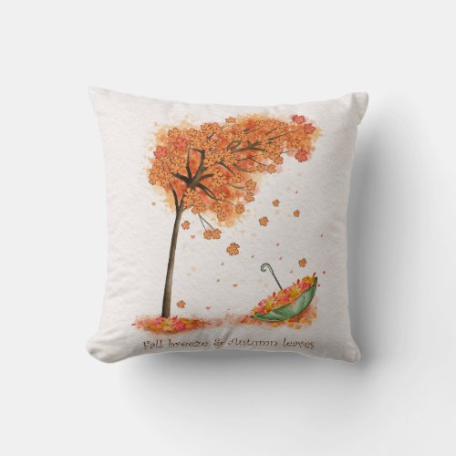 Fall breeze  Autumn leaves throw pillow