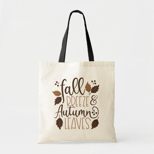 Fall Breeze Autumn Leaves Tote Bag (Front)