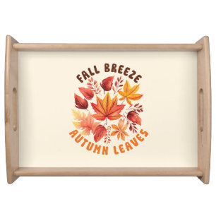 Fall Breeze, Autumn Leaves –Whimsical Fall Foliage Serving Tray