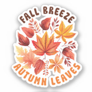 Fall Breeze, Autumn Leaves –Whimsical Fall Foliage Sticker