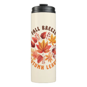 Fall Breeze, Autumn Leaves –Whimsical Fall Foliage Thermal Tumbler