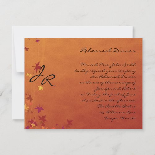 Fall Breezes Rehearsal Dinner Invitation