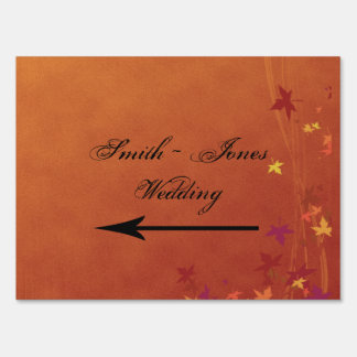 Fall Breezes Wedding Direction Sign