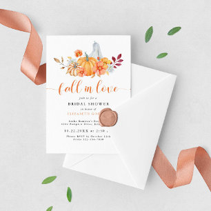 Fall Bridal Shower Autumn Pumpkin Fall in Love Invitation