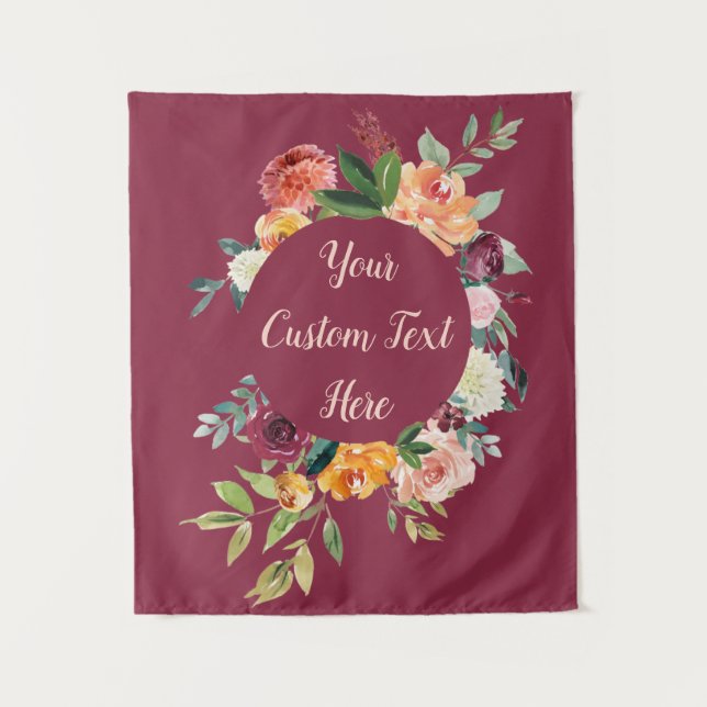 Fall Bridal Shower Backdrop Photo Booth Tapestry (Front)