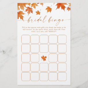 Fall Bridal Shower Bingo Game