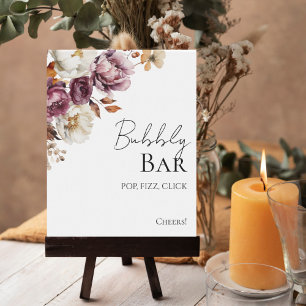Fall Bridal Shower Bubbly Bar Pop Fizz Clink Sign