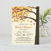 Fall Bridal Shower Classy Maple Leaves Autumn Tree Invitation (Standing Front)