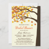 Fall Bridal Shower Classy Maple Leaves Autumn Tree Invitation (Front)