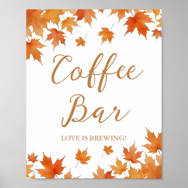 Fall Bridal Shower Coffee Bar Poster (Front)