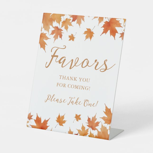 Fall Bridal Shower Favors Pedestal Sign (Front)
