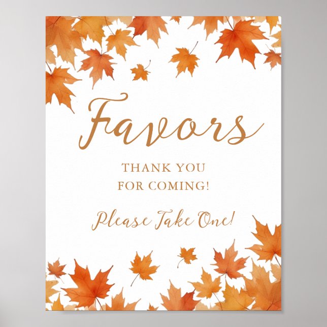 Fall Bridal Shower Favors Poster (Front)