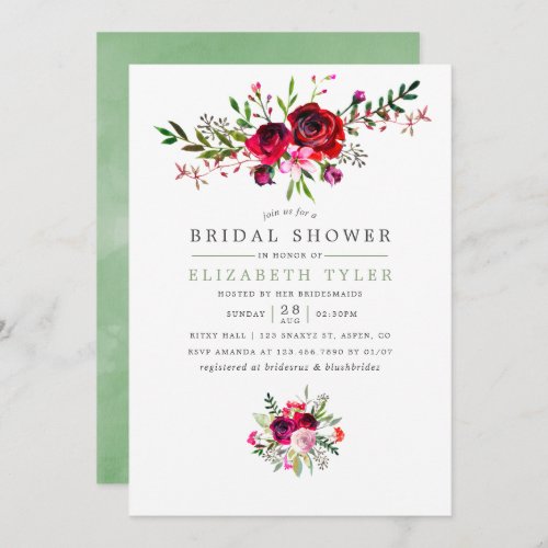 Fall Bridal Shower Floral Invitation