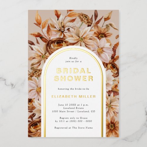 Fall Bridal Shower Foil Invitation