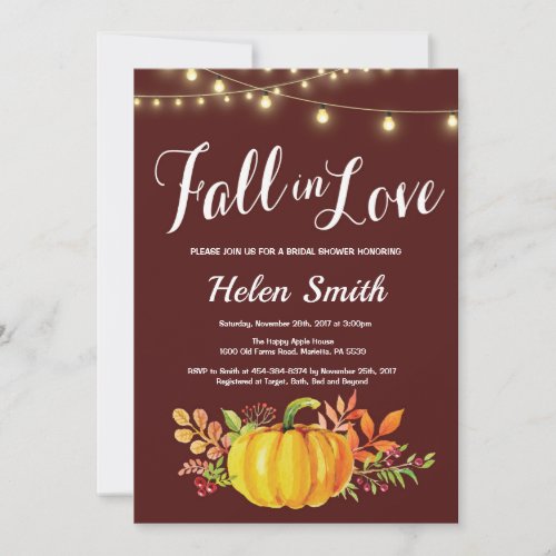 Fall Bridal Shower Invitation