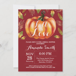 Fall Bridal Shower Invitation Card Burgundy