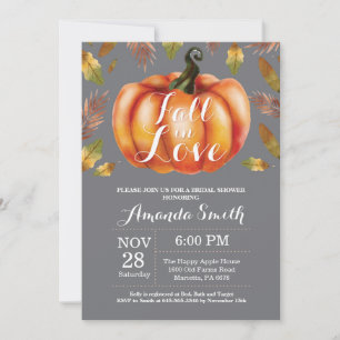 Fall Bridal Shower Invitation Card Gray