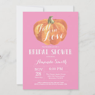 Fall Bridal Shower Invitation Card Pink