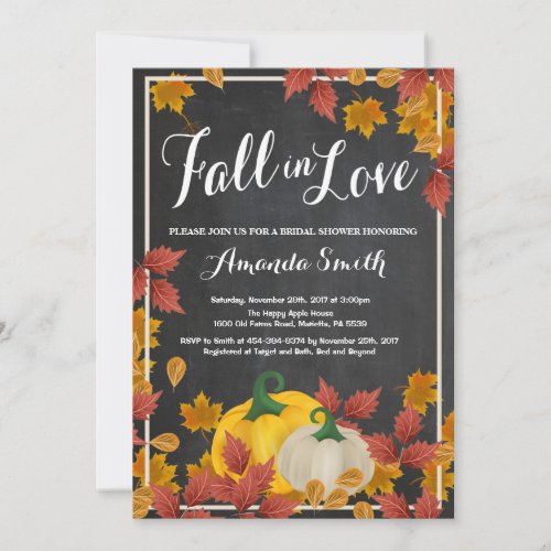 Fall Bridal Shower invitation Chalkboard