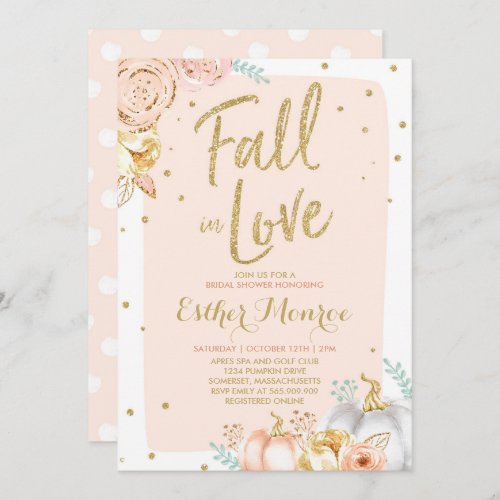 Fall Bridal Shower Invitation Fall In Love Shower