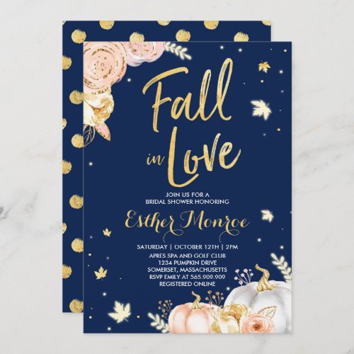 Fall Bridal Shower Invitation Fall In Love Shower