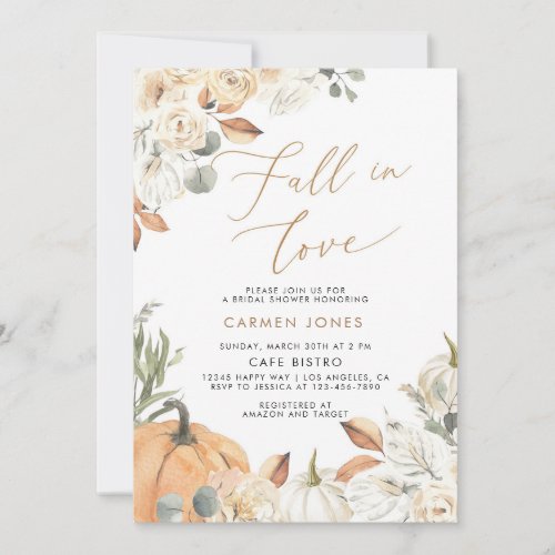 Fall Bridal Shower Invitation Pumpkin Autumn