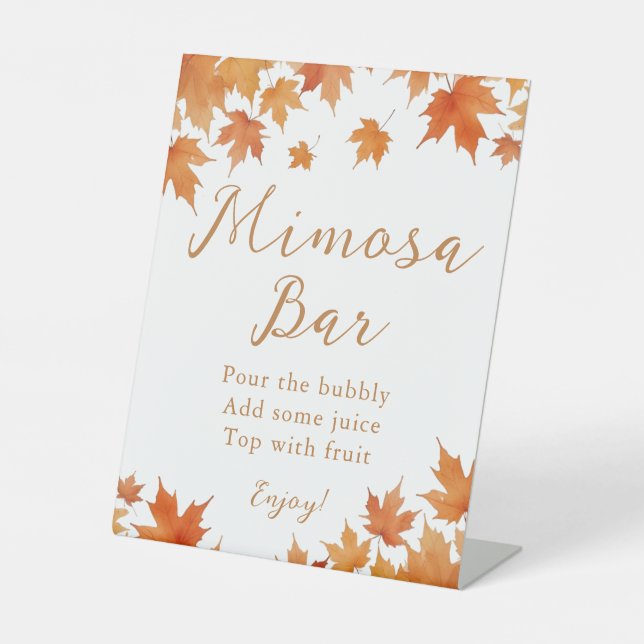 Fall Bridal Shower Mimosa Bar Pedestal Sign (Front)