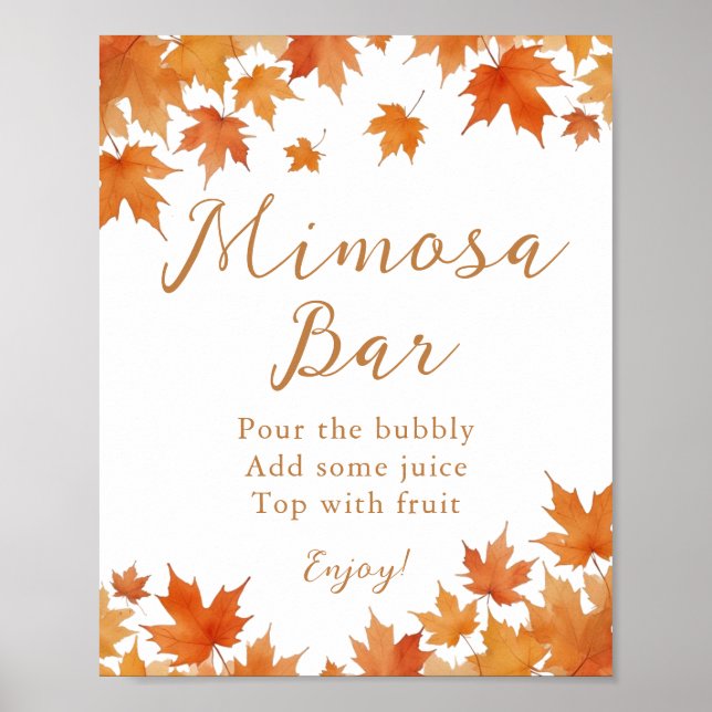 Fall Bridal Shower Mimosa Bar Poster (Front)
