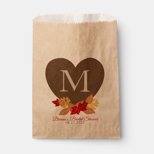 Fall Bridal Shower or Wedding Favor Bag