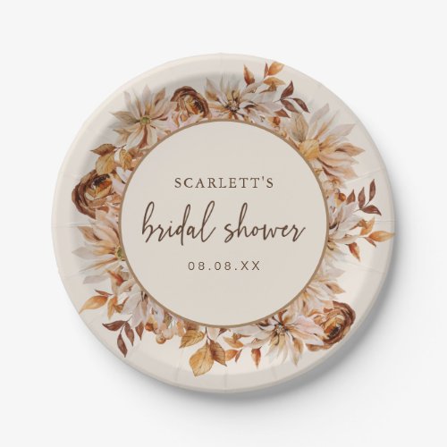 Fall Bridal Shower Paper Plate