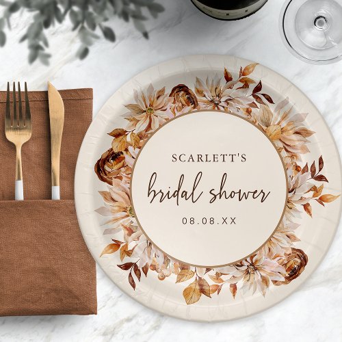 Fall Bridal Shower Paper Plate