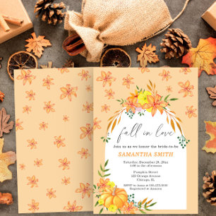 Fall bridal shower Pumpkin and flowers Arch Invitation