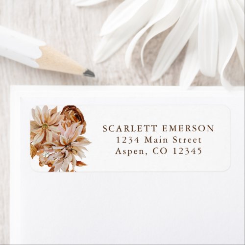 Fall Bridal Shower Return Address Label