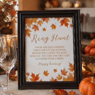 Fall Bridal Shower Ring Hunt Game Poster