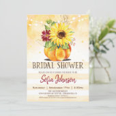 Fall Bridal Shower, Sunflower & Pumpkin Invitation (Standing Front)