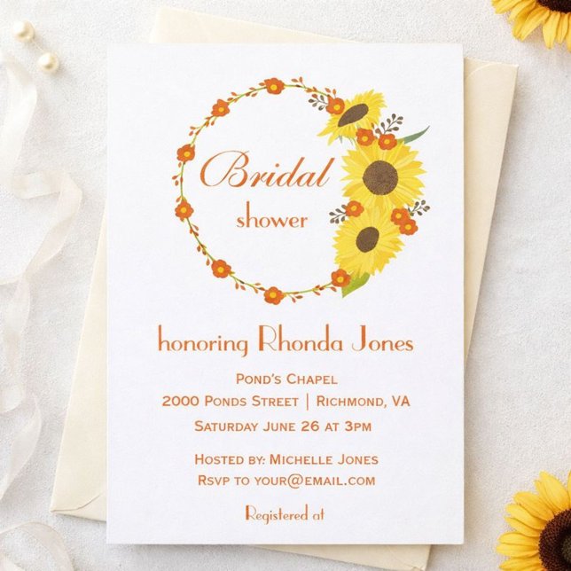 Fall Bridal Shower Sunflower Theme Invitation (Creator Uploaded)