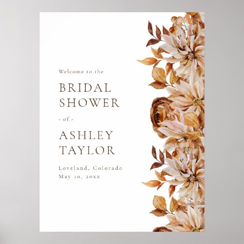 Fall Bridal Shower Welcome Poster