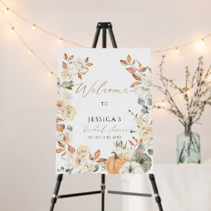 Fall bridal shower welcome sign, autumn shower foam board