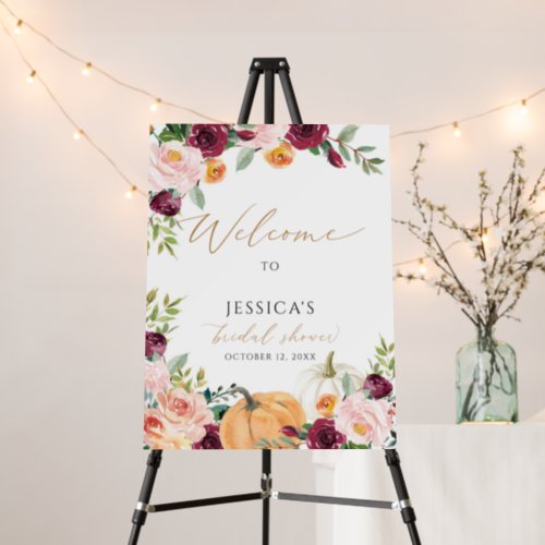 Fall bridal shower welcome sign autumn shower foam board