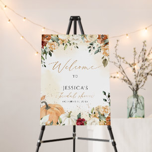 Fall bridal shower welcome sign, autumn shower foam board